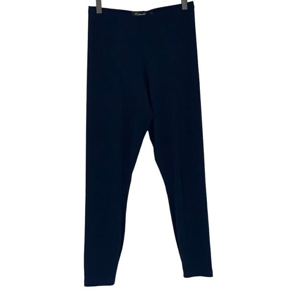 Sympli Navy Crop Legging Pants 23" Elastic Waist Pull-On Travel Comfort Size 4 - Picture 1 of 6